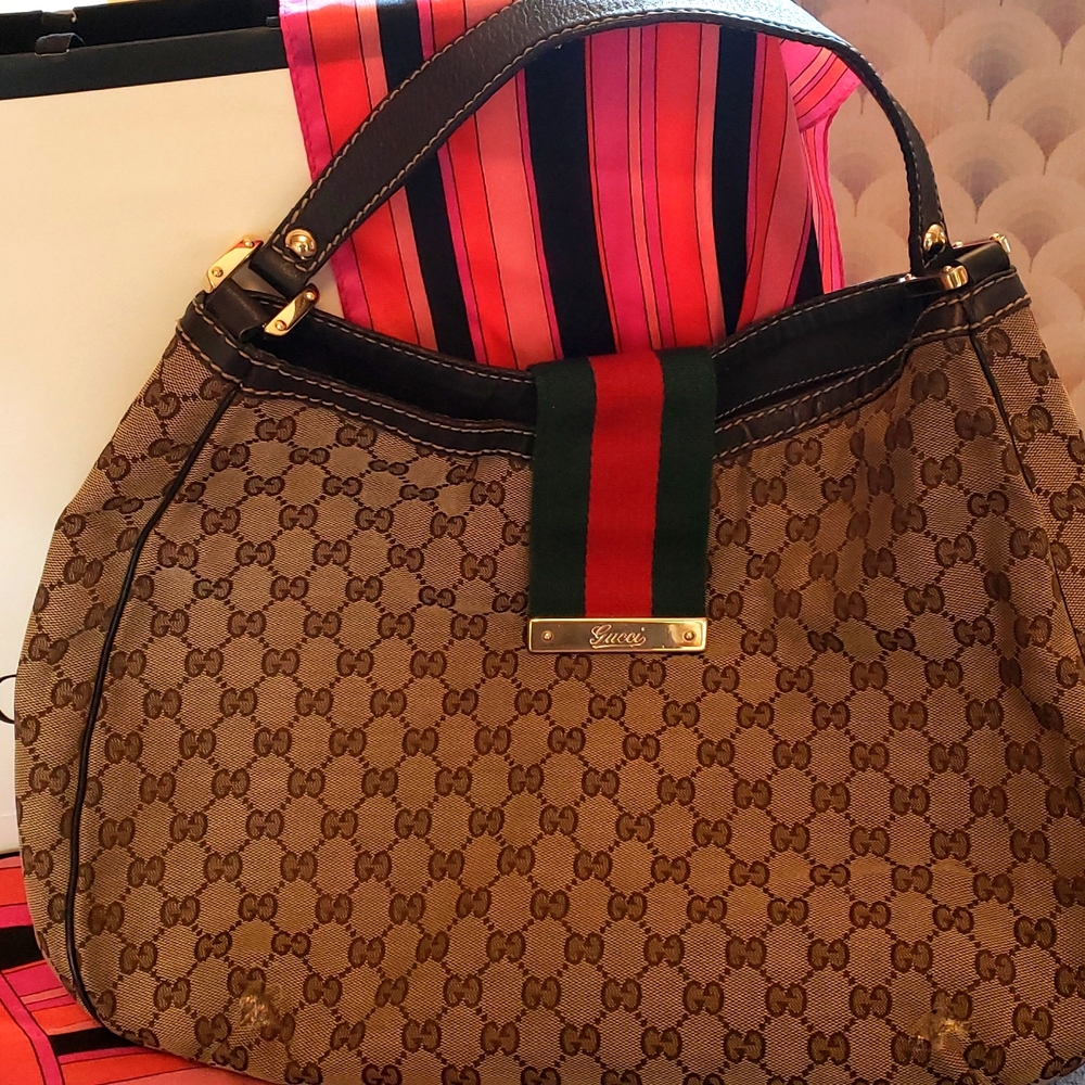 Authentic GUCC LargeI Hobo GG Monogram shoulder bag